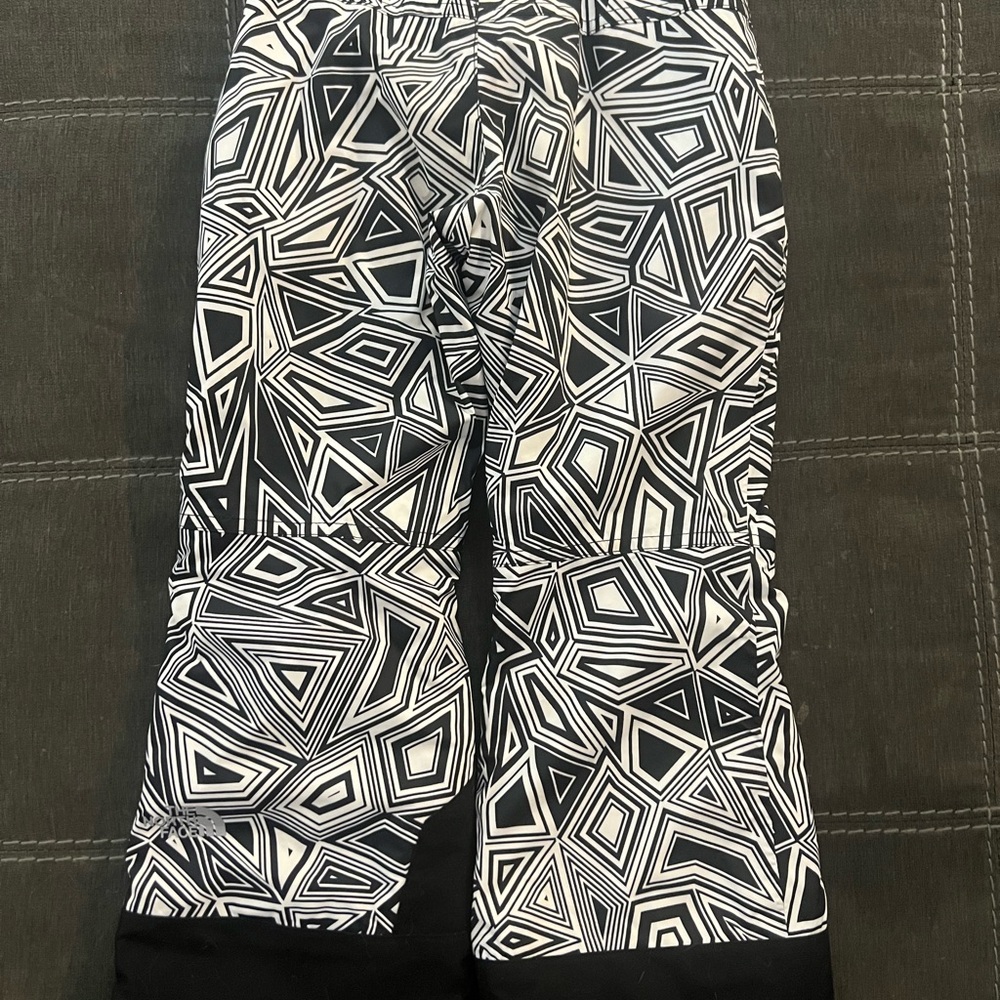The North Face Pink black and white Girls' ski pants